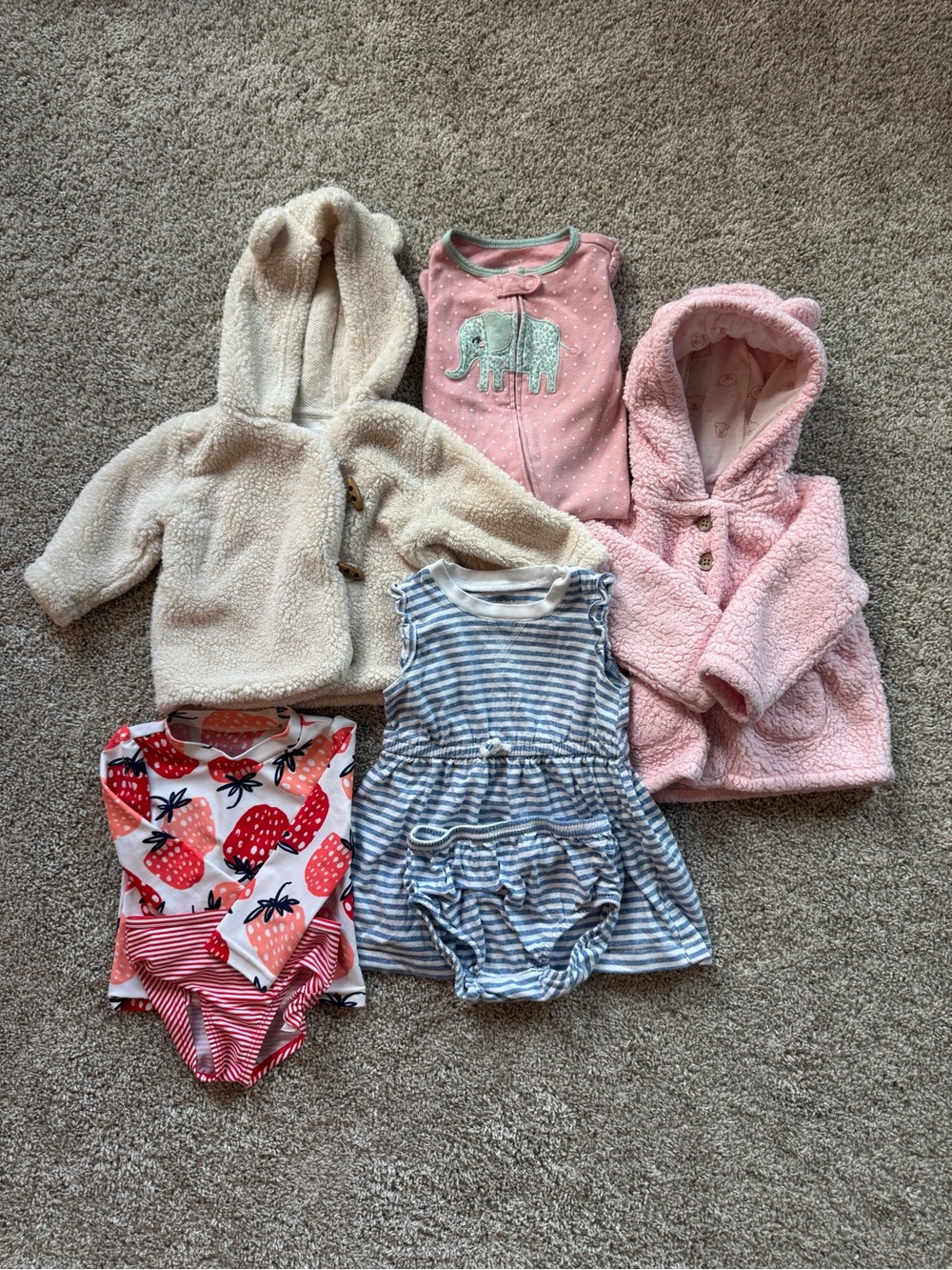 Baby Girl 9 Month Clothing Bundle Coat Swimsuit Dress Sleeper Mixed bundle - Picture 2 of 15